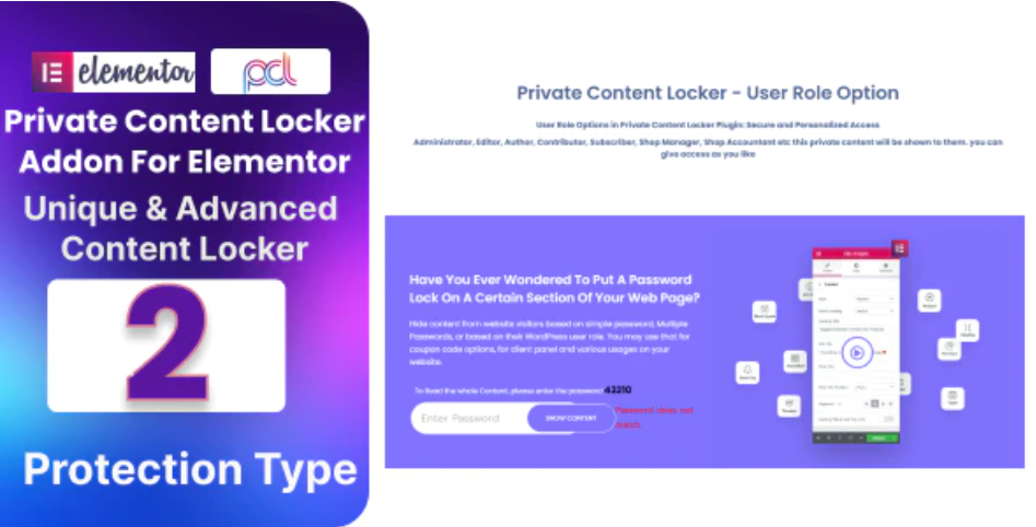 BWD Private Content Locker Addon For Elementor – 内容隐藏插件 – v1.0