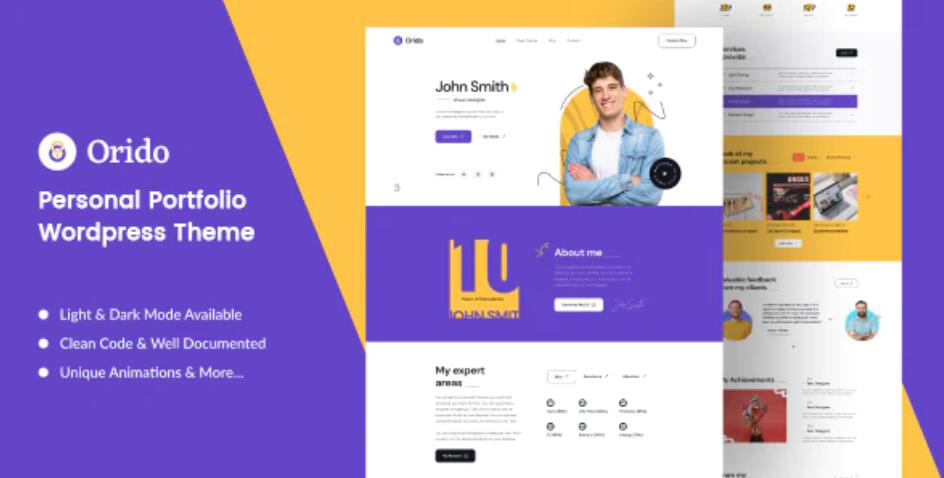 Orido – 专业个人简历展示网站WordPress模板