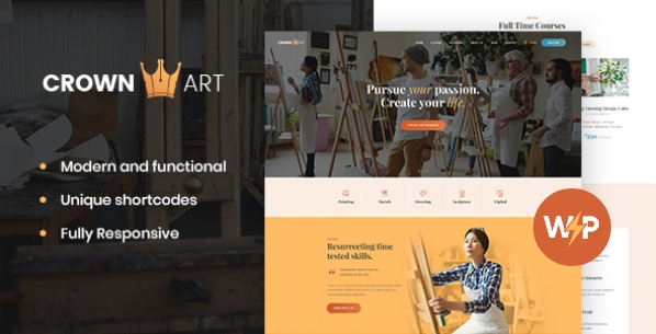 Crown Art – 美术绘画教育培训网站WordPress模板 – v1.2.11