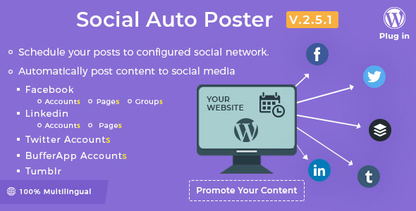 Social Auto Poster – 社交推送WordPress插件 – v5.3.2