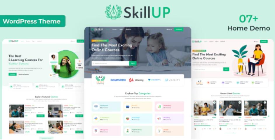 SkillUp – 网课在线教育培训网站WordPress模板 – v1.0.18