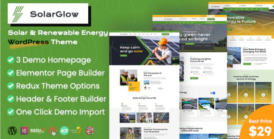 Solarglow – 新能源绿色风电光伏企业WordPress模板 – v1.1.0