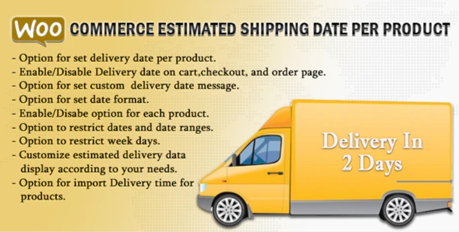 WooCommerce Estimated Delivery Or Shipping Date Per Product – 自定义交付时间插件 – v5.1