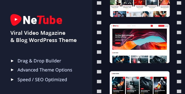Netube – 视频杂志博客网站模板WordPress主题 – v1.1.6