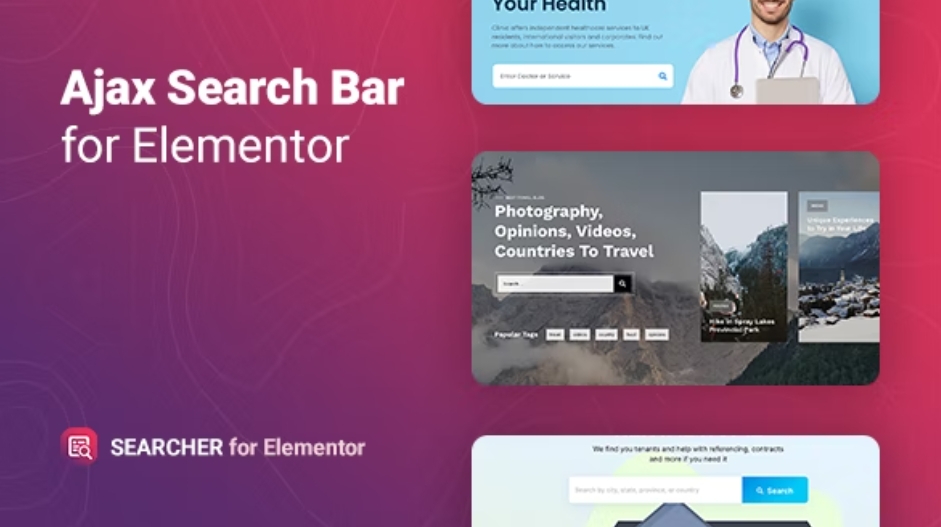 Searcher – Ajax 无刷新加载搜索 Elementor 插件 – v1.0.2