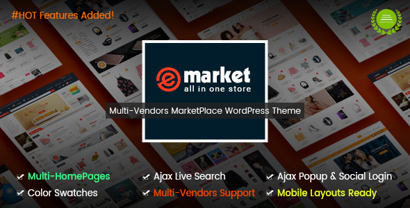 eMarket – 多用途电商在线商店WordPress主题 – v7.7.0