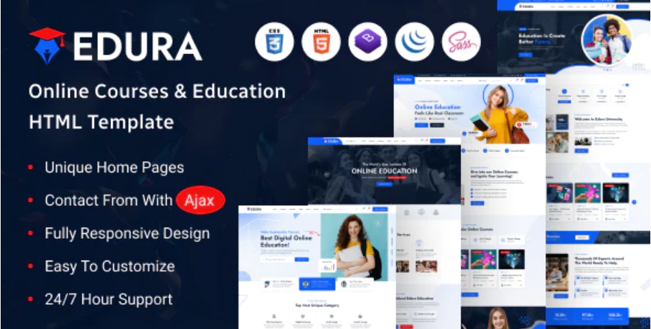 Edura – 网课在线教育培训网站 HTML 模板 – v1.0