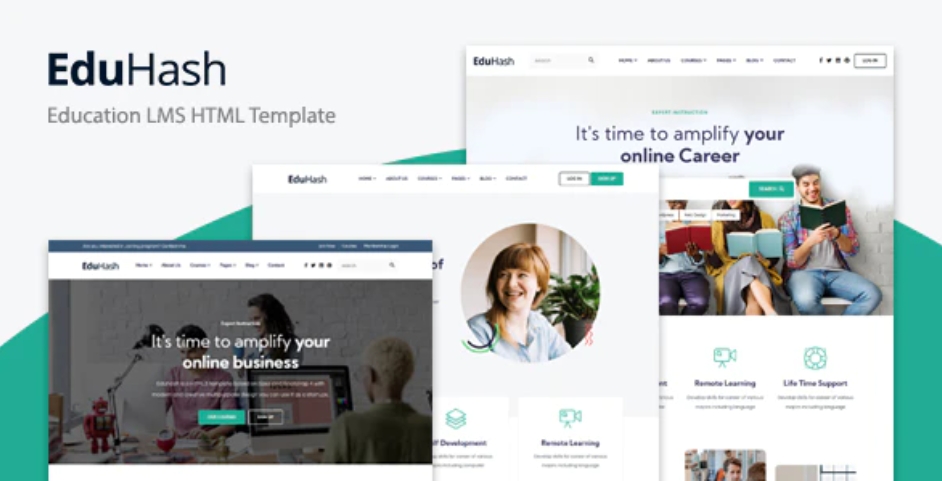 EduHash – LMS 教育培训线上教程HTML模板