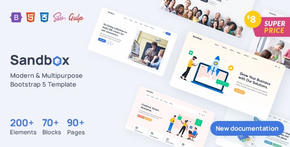 Sandbox – 现代多简洁用途企业网站 Bootstrap 5 模板 – v3.4.0