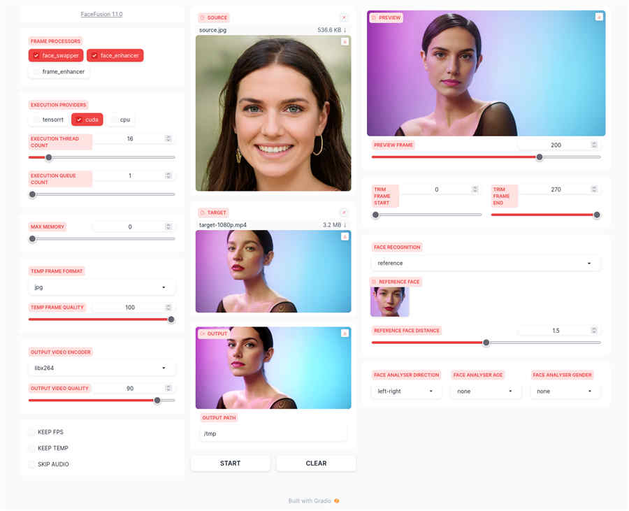 facefusion人工智能AI换脸软件V2.2.1