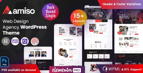 Amiso – Web 企业网站设计开发WordPress模板 – v1.5