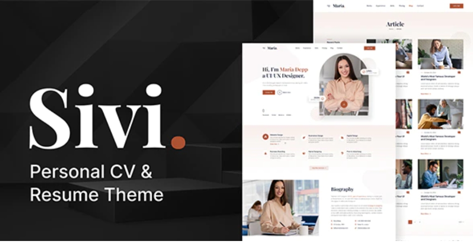 Sivi – CV/Resume 个人简历作品展示WordPress模板 – v1.1