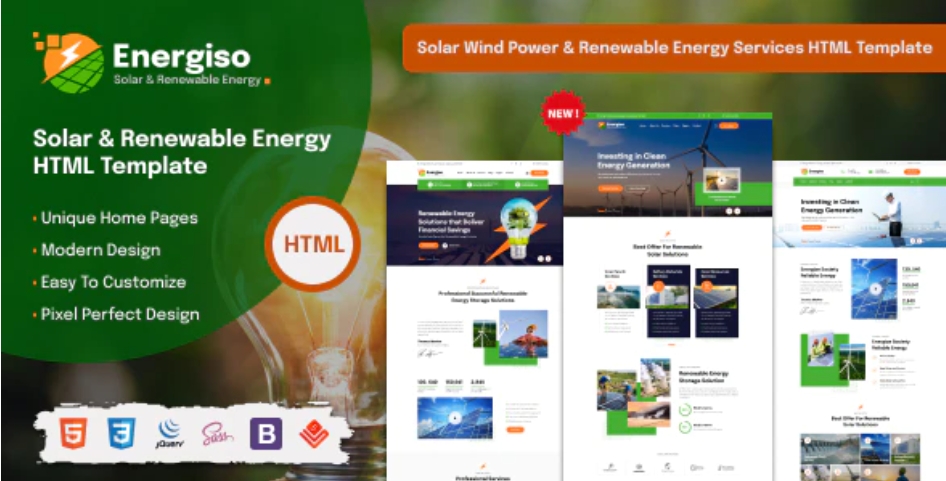 Energiso – 新能源光伏风能网站 HTML 模板 – v1.0