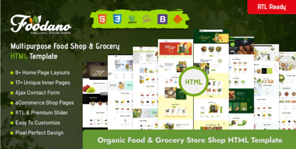 Foodano – 有机农场绿色食品网站HTML模板