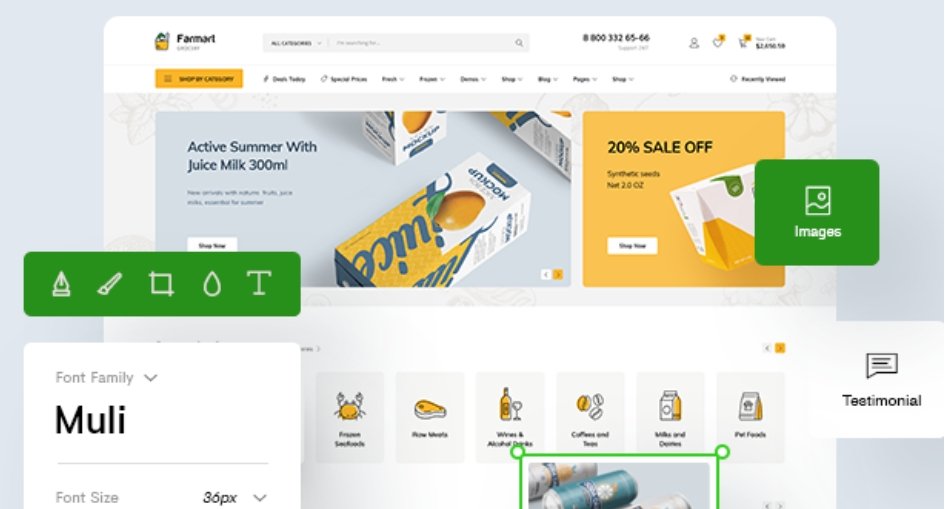Farmart – 绿色食品饮料零食商店模板WordPress主题 – v1.1.3
