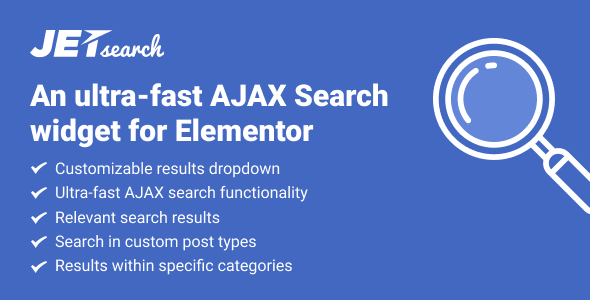 JetSearch – Elementor扩展AJAX搜索小部件 – v3.1.1