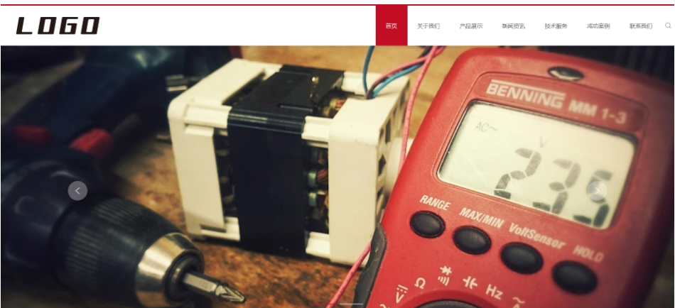 响应式电气设备驱动芯片网站PbootCMS模板