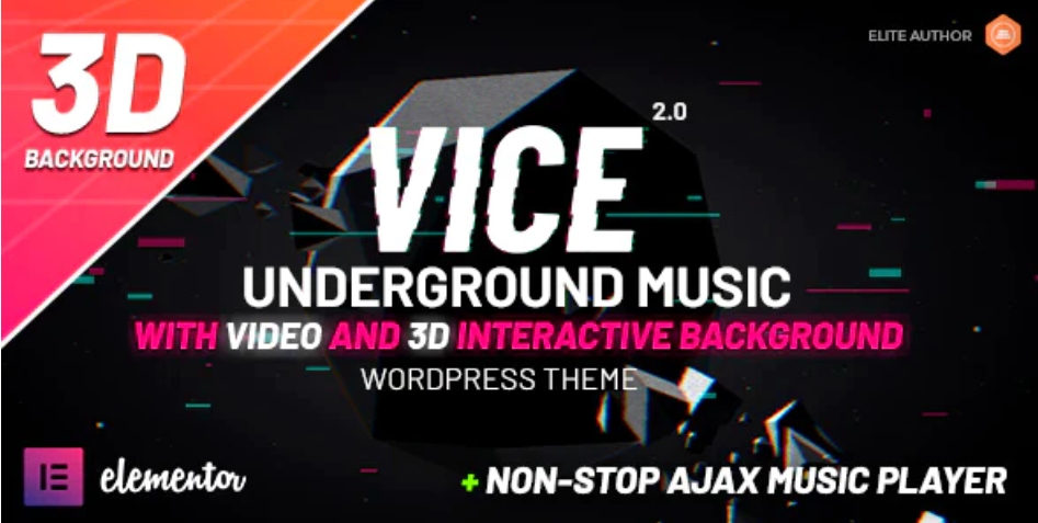 Vice – Elementor 可视化编辑视频音乐网站WordPress模板 – v2.5.0