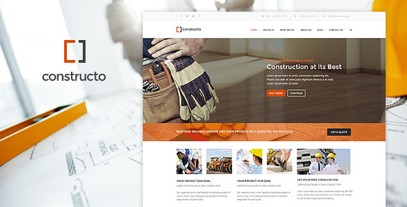 Constructo 施工建筑装修公司网站WordPress主题 – v4.3.0