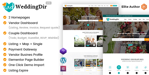 WeddingDir – 婚庆现场活动宣传用品WordPress模板 – v1.1.8
