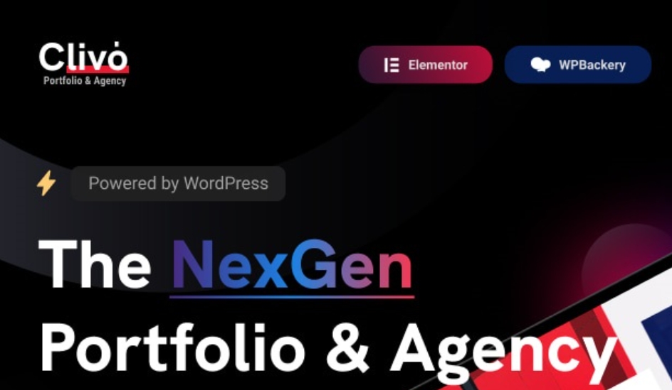 Clivo – 创意机构作品展示网站WordPress模板 – v1.0.6
