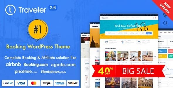 Traveler – 旅游酒店预订网站WordPress主题 – v3.0.9