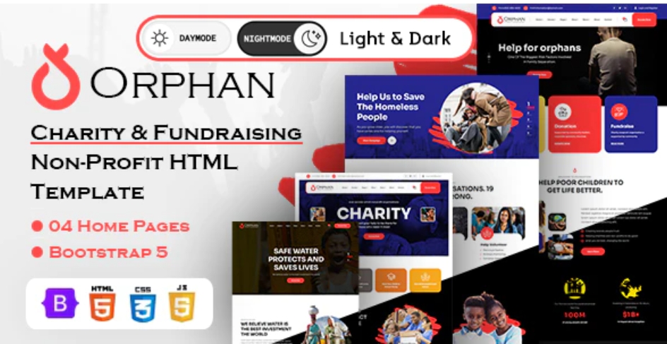 Orphan – 非营利组织慈善机构众筹网站HTML模板 – v1.0