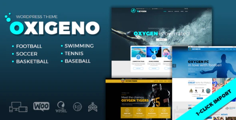 Oxigeno – 体育俱乐部运动队WordPress主题