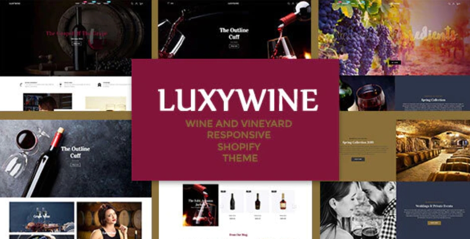 Luxywine – 创意葡萄酒酒庄电商外贸Shopify模板
