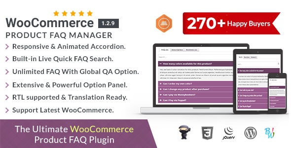 WooCommerce Product FAQ Manager – 产品选项卡插件 – v1.3.1