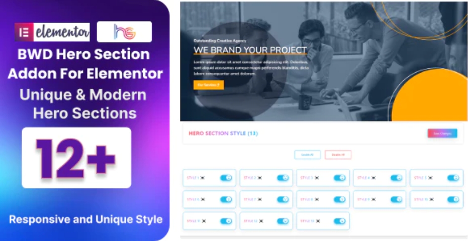 BWD Hero Section Addon For Elementor – Banna 横幅图像插件 – v1.0