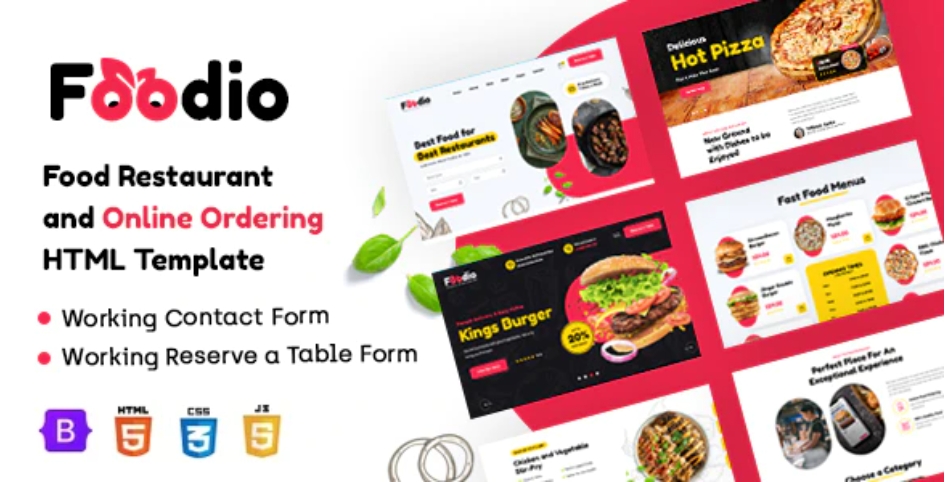 Foodio – 响应式餐饮美食快餐网站 HTML 模板 – v1.0