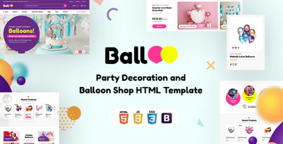 Balloo – 派对活动用品气球商店HTML 模板 – v1.0