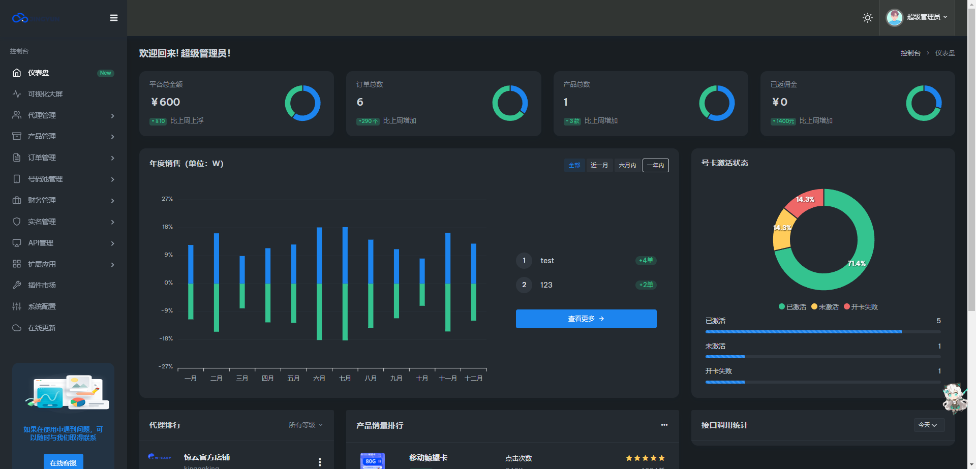 多功能号卡分销管理系统源码 流量卡推广网站系统源代码