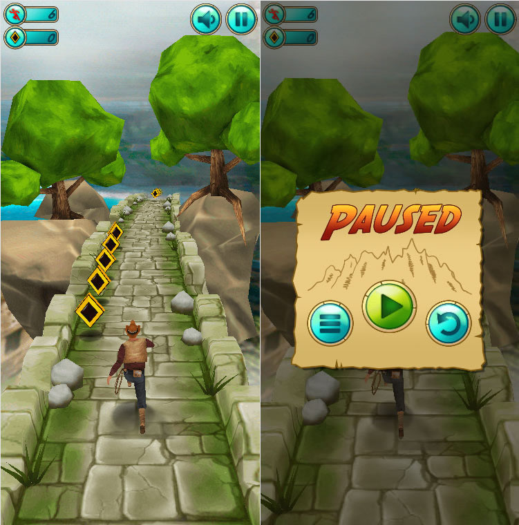 神庙逃亡小游戏源码，自适应休闲小游戏源码，电脑手机都可以玩，适合引流的程序代码