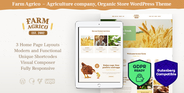 Farm Agrico – 农业商业网站模板WordPress主题 – v1.3.7