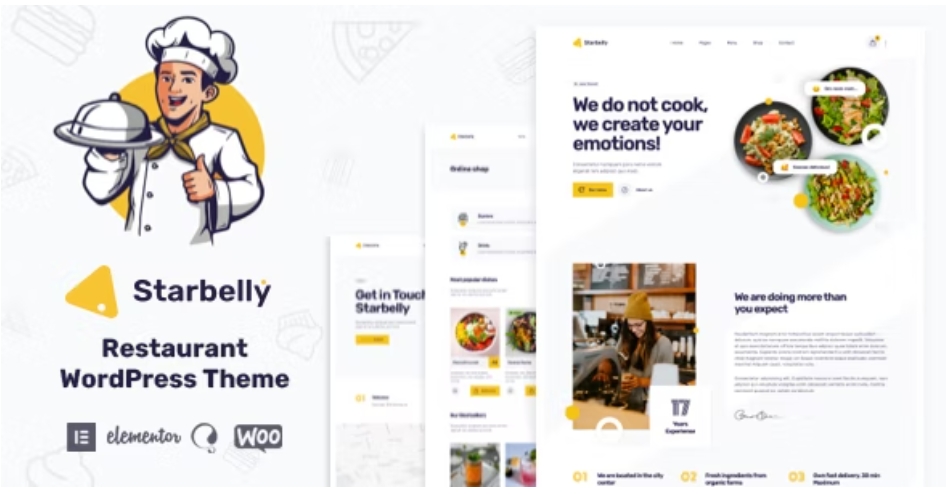 Starbelly – 餐饮美食健康食谱快餐网站WordPress模板 – v1.2.7
