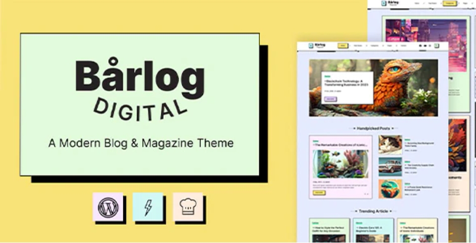Barlog – 时尚且多功能博客杂志网站WordPress主题 – v1.1.1