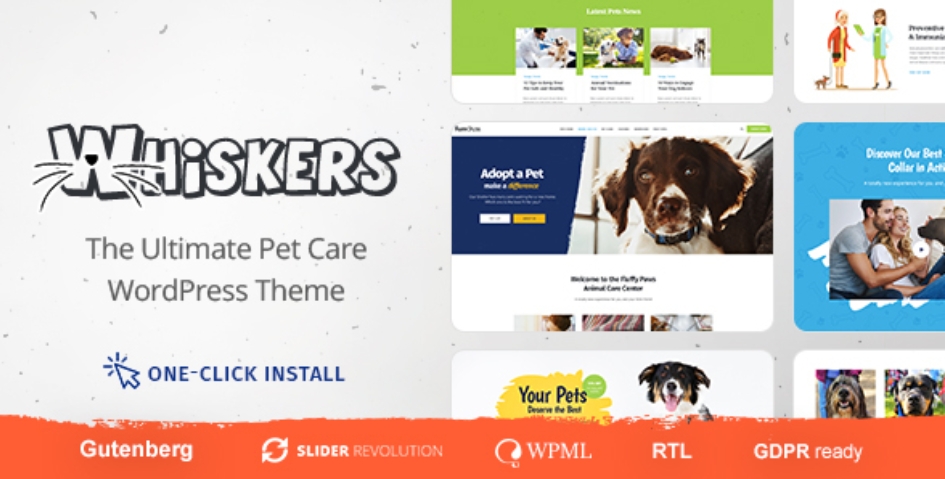 Whiskers – 宠物兽医诊所网站模板WordPress主题 – v1.1.6