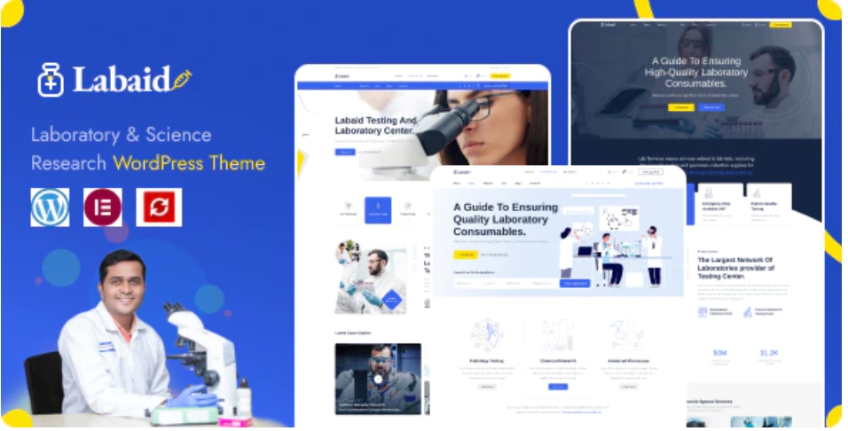 Labaid – 实验室科学研究生物医疗网站WordPress 主题 – v1.0.1